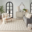 Nourison Aloha 6' x 9' Ivory Gray Fabric Tropical Area Rug (6' x 9')