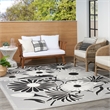 Nourison Aloha 7' x 10' Black White Fabric Contemporary Area Rug (7' x 10')
