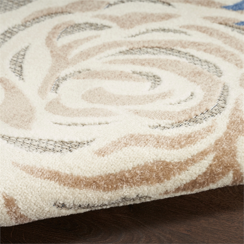 Nourison Aloha 7' x 10' Blue Gray Fabric Contemporary Area Rug (7' x 10')