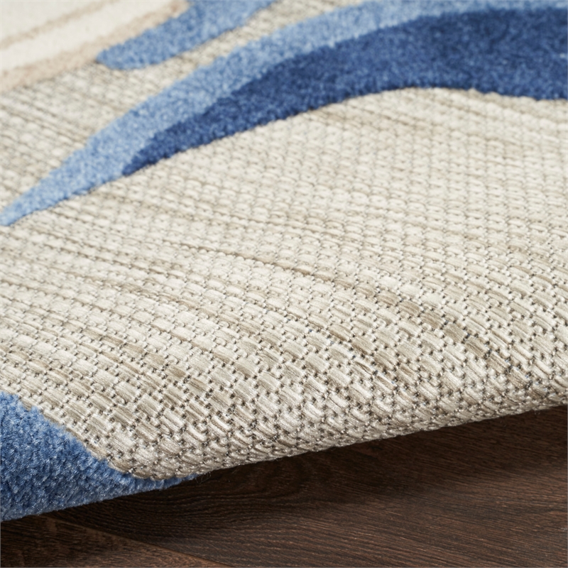 Nourison Aloha 7' x 10' Blue Gray Fabric Contemporary Area Rug (7' x 10')