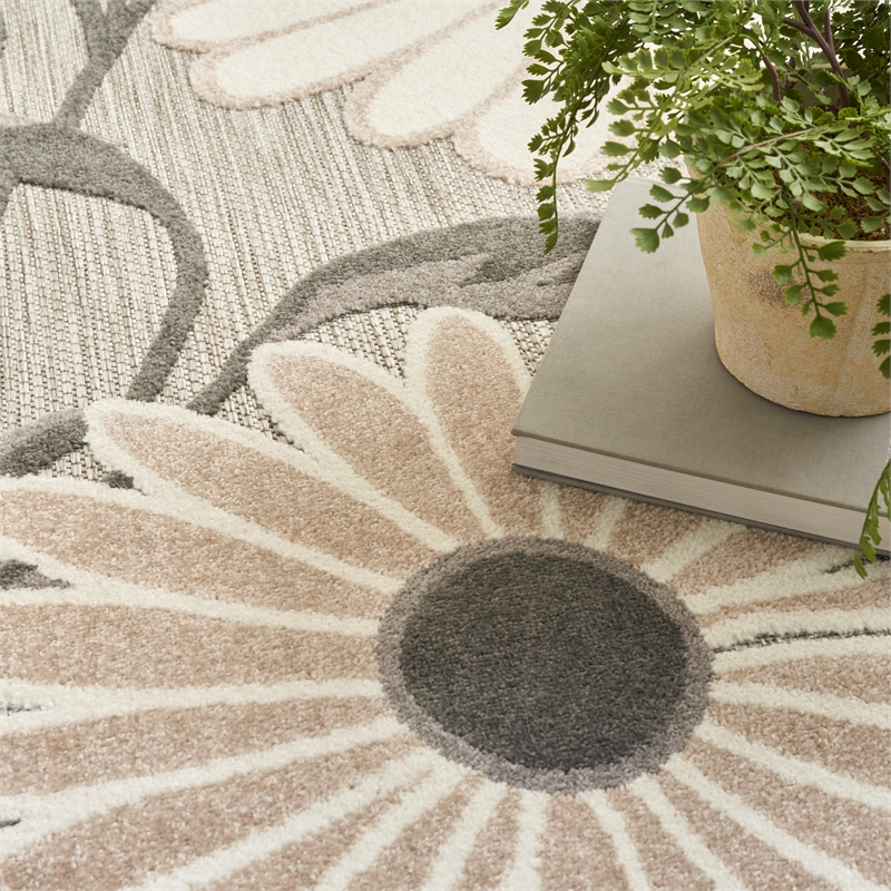 Nourison Aloha 8' x 11' Beige Fabric Contemporary Area Rug (8' x 11')