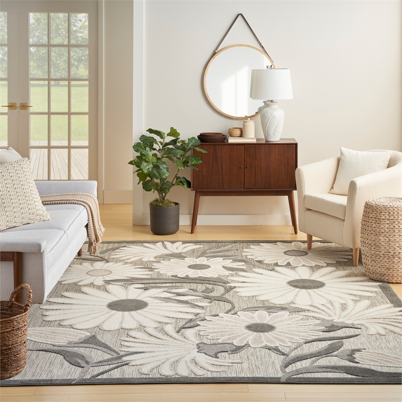 Nourison Aloha 8' x 11' Beige Fabric Contemporary Area Rug (8' x 11')