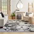 Nourison Aloha 8' x 11' Black White Fabric Contemporary Area Rug (8' x 11')