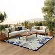 Nourison Aloha 8' x 11' Blue Gray Fabric Contemporary Area Rug (8' x 11')