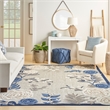 Nourison Aloha 8' x 11' Blue Gray Fabric Contemporary Area Rug (8' x 11')