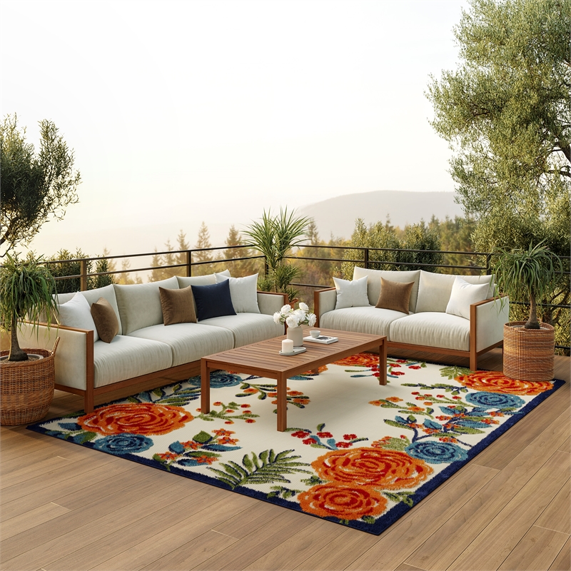 Nourison Aloha 9' x 12' Multicolor Fabric Contemporary Area Rug (9' x 12')