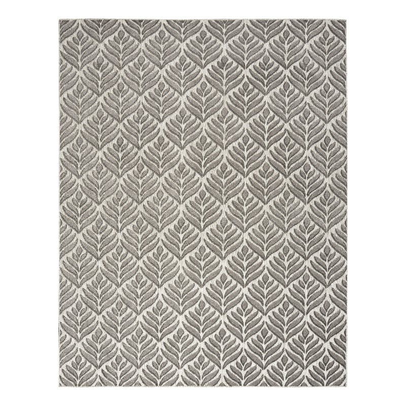Nourison Aloha 8' x 11' Charcoal Fabric Tropical Area Rug (8' x 11')