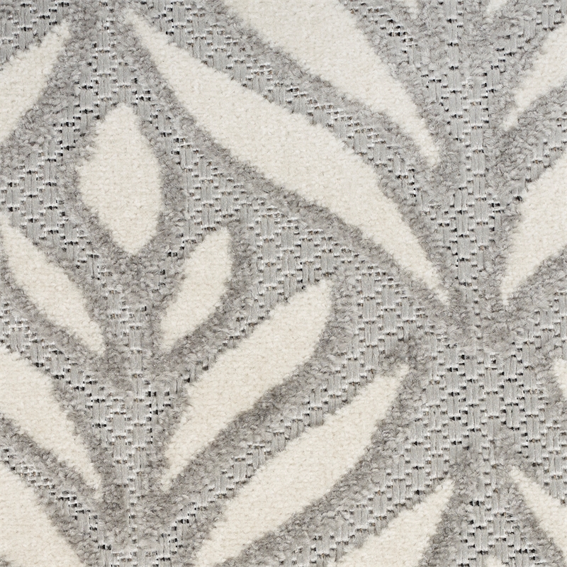 Nourison Aloha 8' x 11' Gray Fabric Tropical Area Rug (8' x 11')