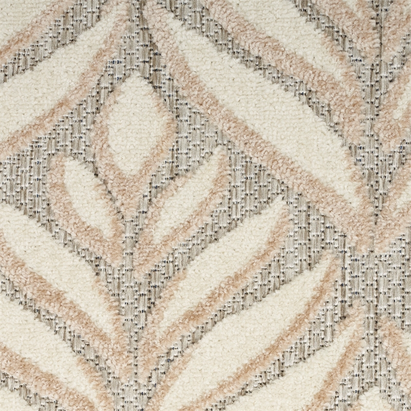 Nourison Aloha 8' x 11' Ivory Gray Fabric Tropical Area Rug (8' x 11')