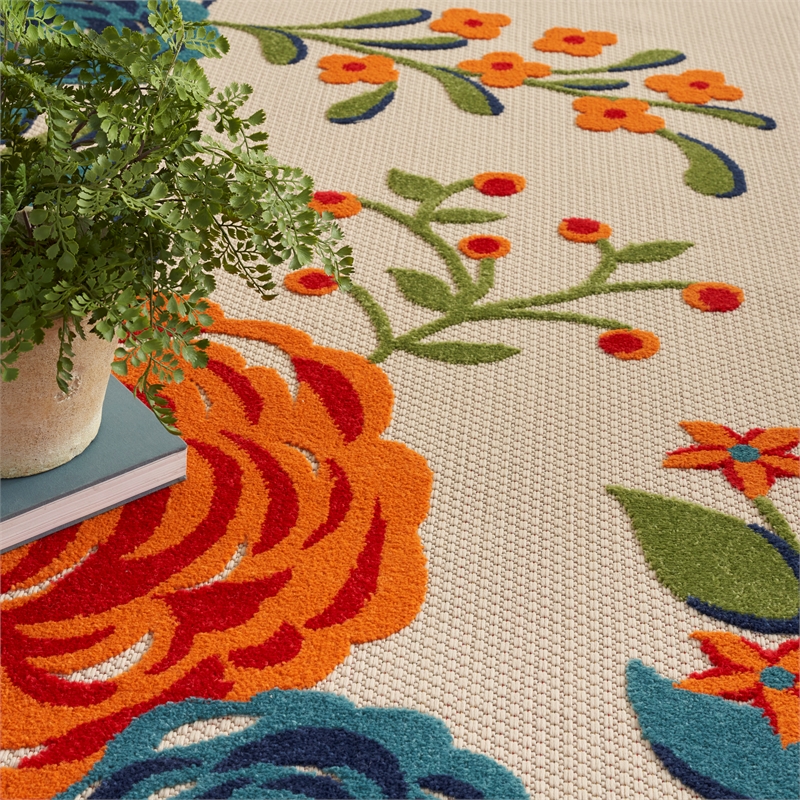 Nourison Aloha 8' x 11' Multicolor Fabric Contemporary Area Rug (8' x 11')