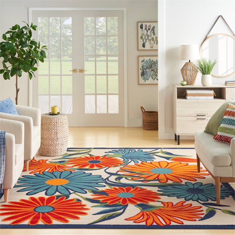 Nourison Aloha 8' x 11' Multicolor Fabric Contemporary Area Rug (8' x 11')