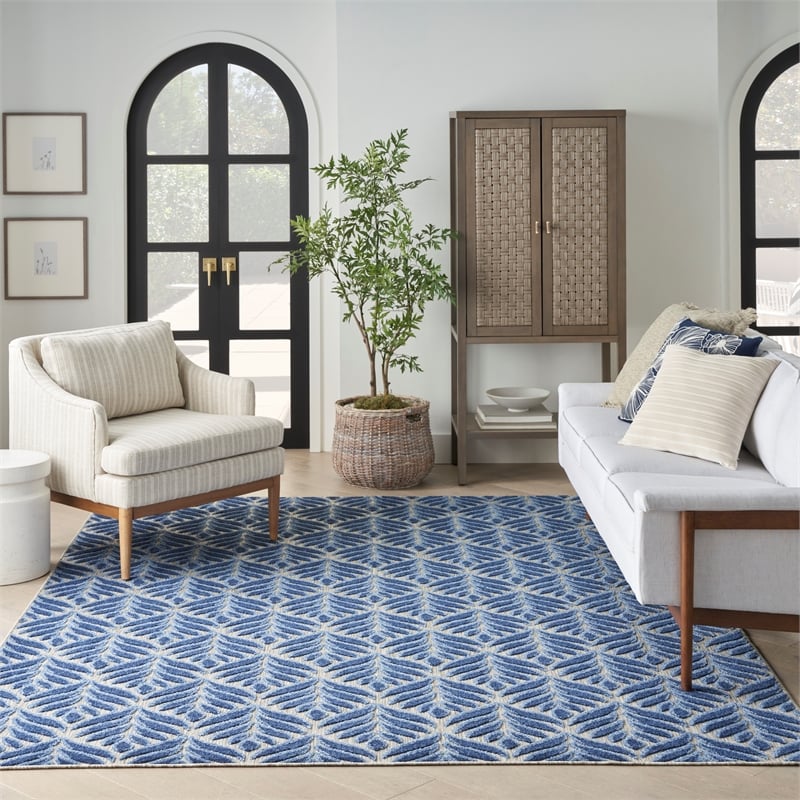 Nourison Aloha 4' x 6' Blue Fabric Tropical Area Rug (4' x 6')