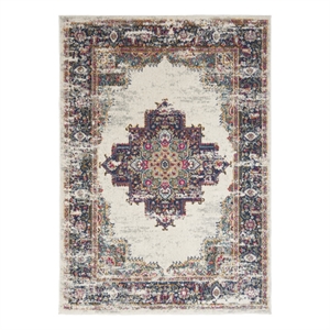 Nourison Passion 5' x 7' Ivory Blue Fabric Vintage Area Rug (5' x 7')
