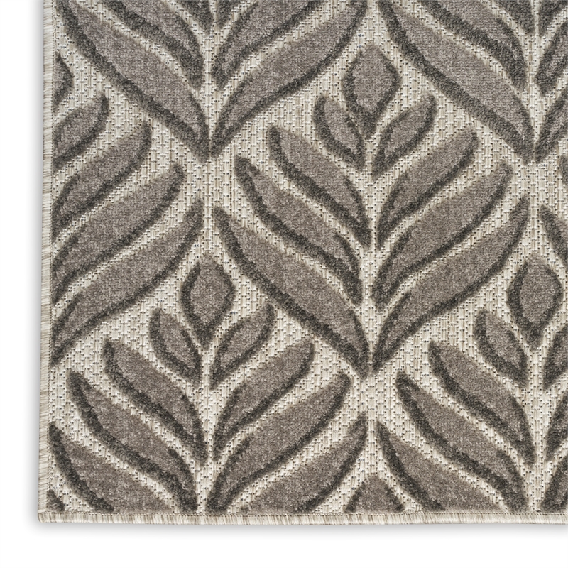 Nourison Aloha 4' x 6' Charcoal Fabric Tropical Area Rug (4' x 6')