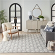 Nourison Aloha 4' x 6' Gray Fabric Tropical Area Rug (4' x 6')