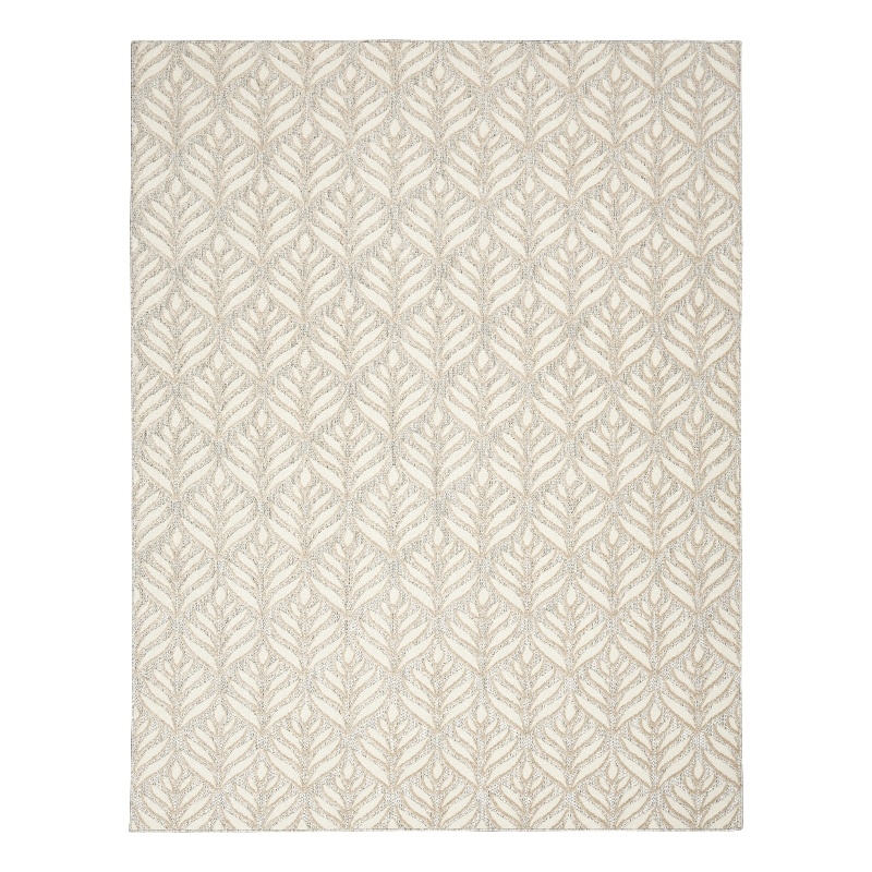 Nourison Aloha 4' x 6' Ivory Gray Fabric Tropical Area Rug (4' x 6')