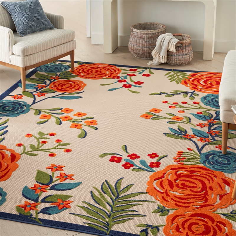 Nourison Aloha 4' x 6' Multicolor Fabric Contemporary Area Rug (4' x 6')