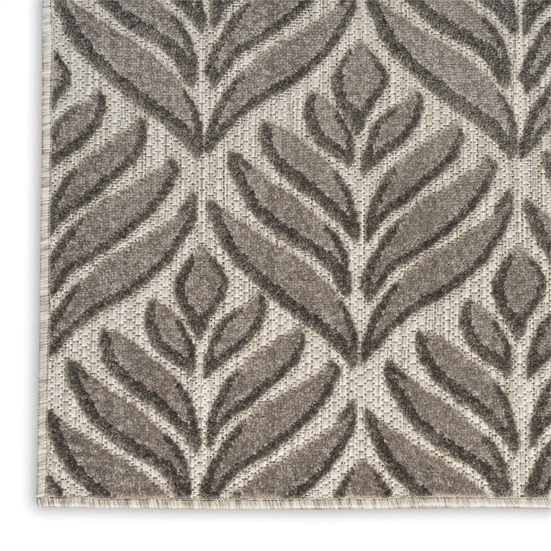 nourison aloha 9' x 12' charcoal fabric tropical area rug (9' x 12')