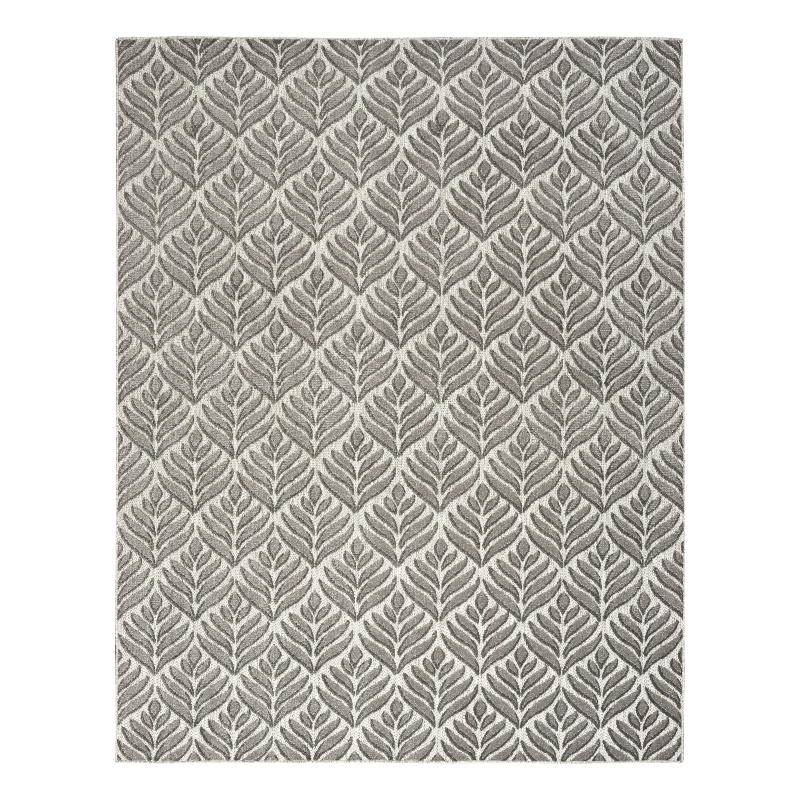 Nourison Aloha 9' x 12' Charcoal Fabric Tropical Area Rug (9' x 12')