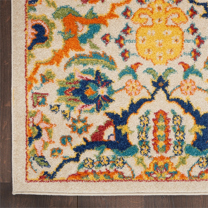Nourison Allur 3' x 5' Ivory Multicolor Fabric Bohemian Area Rug (3' x 5')