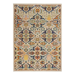 Nourison Allur 3' x 5' Ivory Multicolor Fabric Bohemian Area Rug (3' x 5')