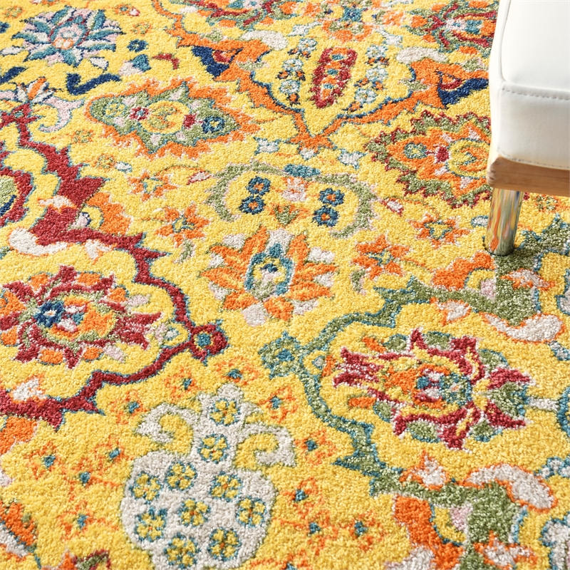 Nourison Allur 7' x 10' Yellow Multicolor Fabric Bohemian Area Rug (7' x 10')