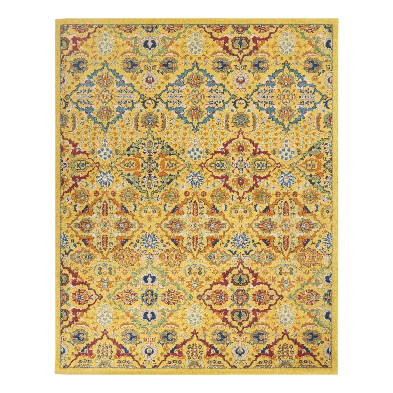 Nourison Allur 7' x 10' Yellow Multicolor Fabric Bohemian Area Rug (7' x 10')