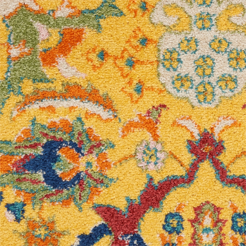 Nourison Allur 6' x 9' Yellow Multicolor Fabric Bohemian Area Rug (6' x 9')