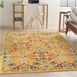 Nourison Allur 6' x 9' Yellow Multicolor Fabric Bohemian Area Rug (6' x 9')