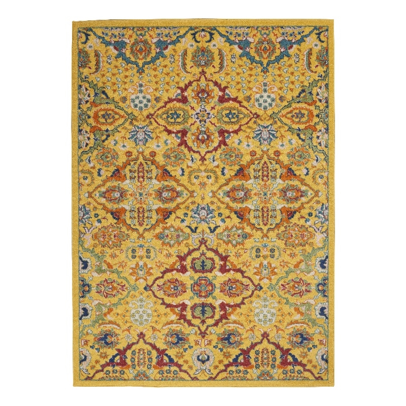 Nourison Allur 3' x 5' Yellow Multicolor Fabric Bohemian Area Rug (3' x 5')