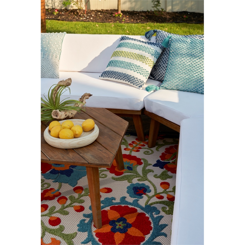 Nourison Aloha 12' x 15' Multicolor Fabric Farmhouse Area Rug (12' x 15')