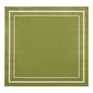 Nourison Essentials 60' x square Contemporary Indoor/Outdoor Rug in Green Ivory