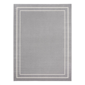Nourison Essentials 108x144&quot Contemporary Indoor/Outdoor Rug in Gray/Ivory