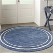 Nourison Essentials 6' x round Navy/Ivory Contemporary Indoor/Outdoor Rug