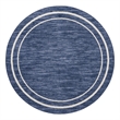 Nourison Essentials 6' x round Navy/Ivory Contemporary Indoor/Outdoor Rug