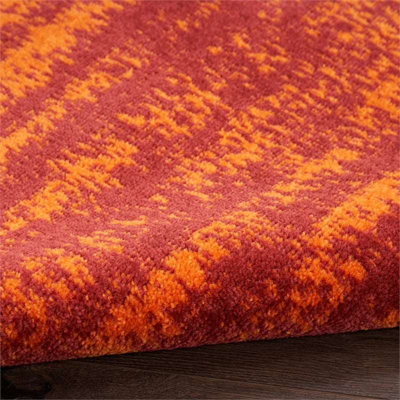 Nourison Essentials 2' x 6' Red Modern Indoor/Outdoor Rug