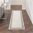 Nourison Essentials 2' x 6' Ivory/Black Contemporary Indoor/Outdoor Rug