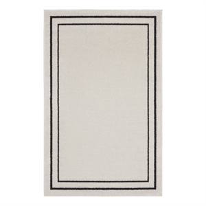 Nourison Essentials 2' x 4' Ivory/Black Contemporary Indoor/Outdoor Rug
