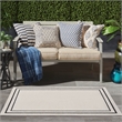 Nourison Essentials 2' x 4' Ivory/Black Contemporary Indoor/Outdoor Rug