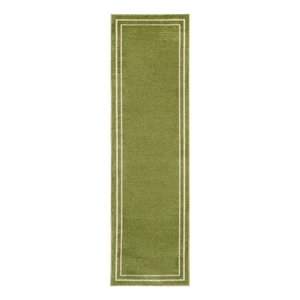 Nourison Essentials 2' x 6' Green Ivory Contemporary Indoor/Outdoor Rug