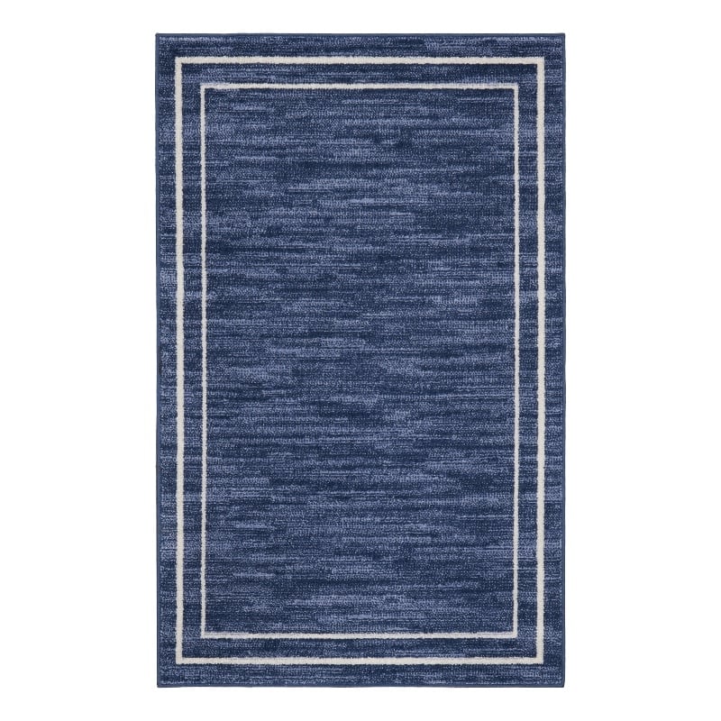 Nourison Essentials 3' x 5' Navy/Ivory Contemporary Indoor/Outdoor Rug