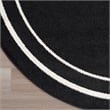 Nourison Essentials 4' x round Black Ivory Contemporary Indoor/Outdoor Rug