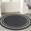 Nourison Essentials 4' x round Black Ivory Contemporary Indoor/Outdoor Rug