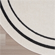 Nourison Essentials 4' x round Ivory/Black Contemporary Indoor/Outdoor Rug