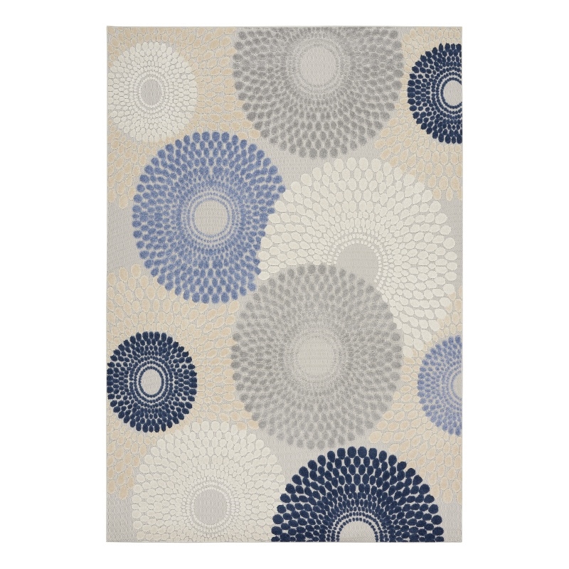 Nourison Aloha 9' x 12' Blue/Grey Modern Indoor/Outdoor Rug
