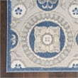Nourison Aloha 9' x 12' Blue/Grey Tropical Indoor/Outdoor Rug