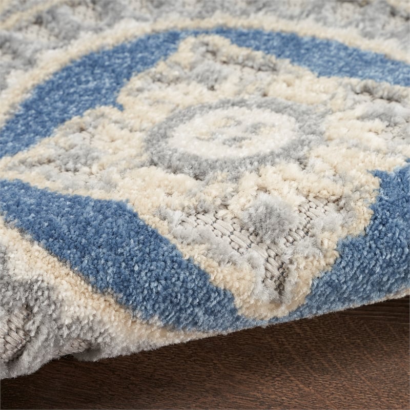 Nourison Aloha 9' x 12' Blue/Grey Tropical Indoor/Outdoor Rug