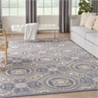 Nourison Aloha 9' x 12' Blue/Grey Tropical Indoor/Outdoor Rug