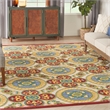Nourison Aloha 9' x 12' Red/Multi Tropical Indoor/Outdoor Rug