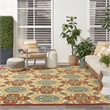 Nourison Aloha 9' x 12' Red/Multi Tropical Indoor/Outdoor Rug